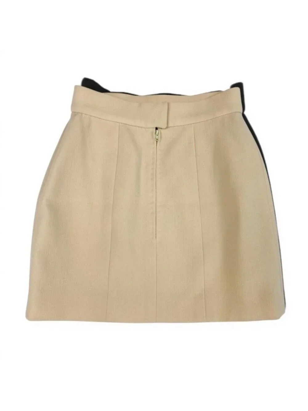 Chanel Ivory Wool Tight Skirt